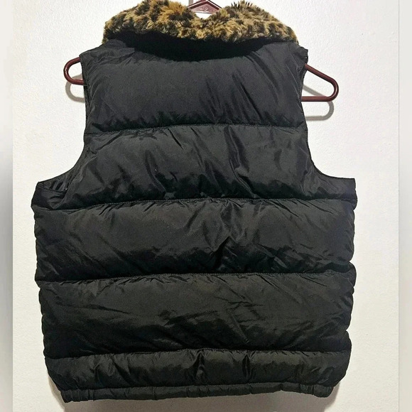 Ralph Lauren Denim & Supply Down Small Vest Leopard Faux Fur Black - Picture 3 of 12